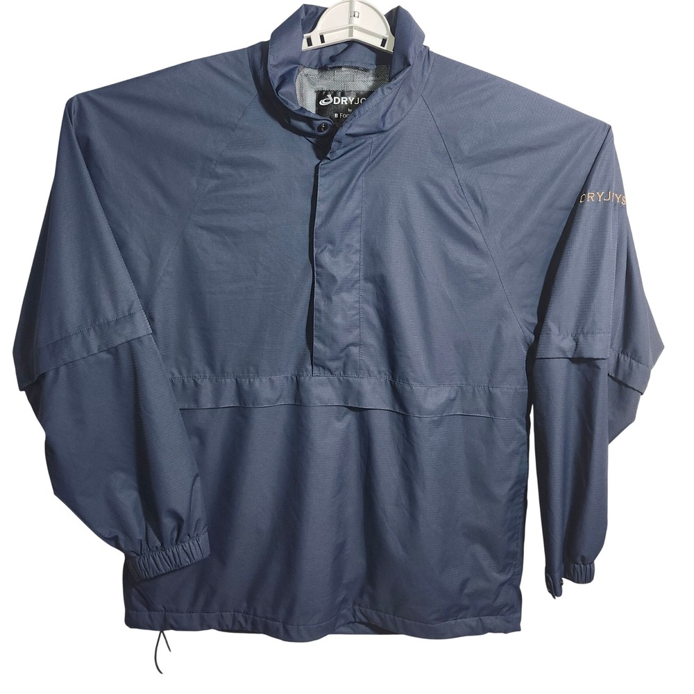 FootJoy DryJoys Golf Rain Jacket Mens Medium Navy Blue Pullover Windbreaker FJ